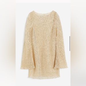 H&M Gold sheer sequined dress